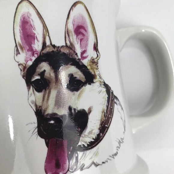 German Shepherd painted Mug w/ Breed description ✨ - Picture 2 of 11